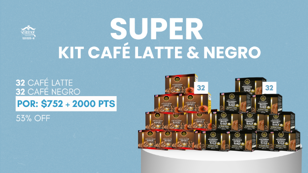 Imagen de SUPER KIT DE CAFE LATTE & NEGRO 32/32 (2,000 PTS)
