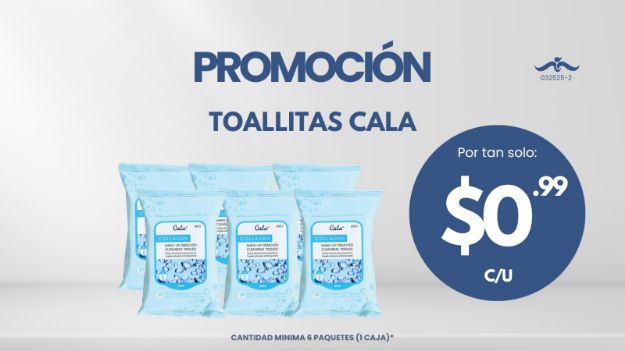 Imagen de COMBO 032525-2: PAQUETE DE 6 TOALLITAS CALA ($0.99 C/U)