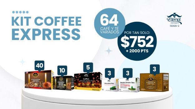 Imagen de 160126-2 Kit Coffee Express: 64 Cafe y Te Variados